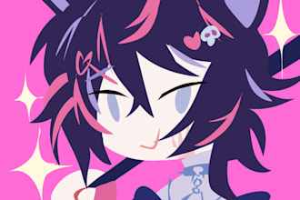 draw a messy lineless headshot profile pic doodle for you