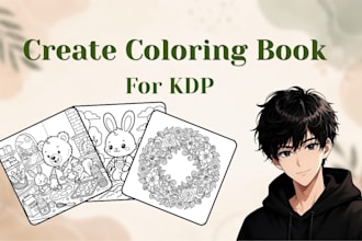 design custom coloring book pages for amazon kdp and etsy