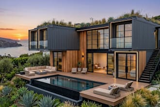 model and design your luxury villa, container house with realistic 3d video