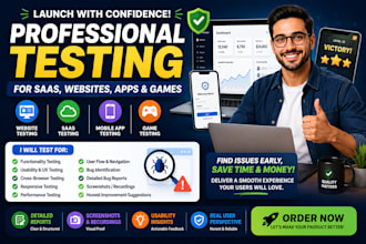 user test beta test manual test saas website app game and provide feedback 5star