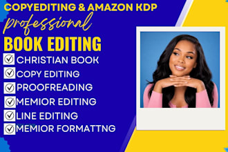 do copyediting, line editing, proofreading, christian memoir formatting for kdp