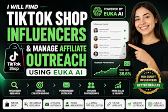 find tiktok shop influencers and manage affiliate outreach using euka ai