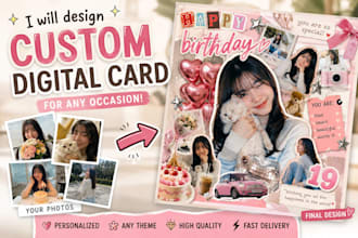 create a custom aesthetic digital birthday card collage