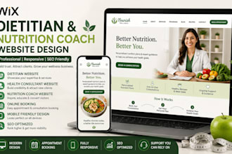 design wix dietitian website health consultant website nutrition coach website