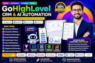 setup gohighlevel CRM, ai automation, workflows and pipelines
