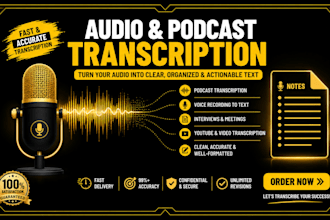 write show notes and summaries for your podcast or webinar