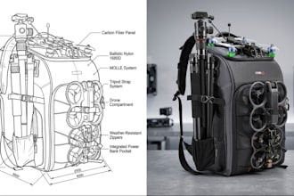 design custom travel bag camera bags design and drone bag with cad and tech pack