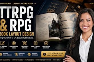 do professional ttrpg layout design and indie rpg rulebook typesetting