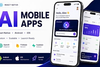 build ai mobile app with ai chatbot using react native as mobile app developer