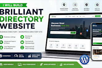 build brilliant directory website, business directory, wordpress directory site