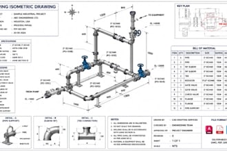 do piping isometric drawings, pipe spool drawings 3d fabrication drawings