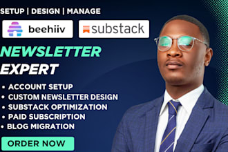 setup substack account, substack newsletter design substack beehiiv newsletter