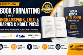 format your book for ingramspark, lulu, and barnes noble press