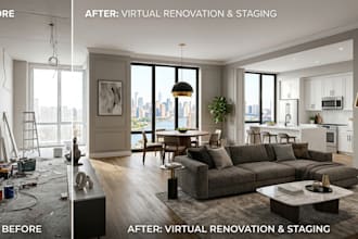 do virtual home staging interior renovation design 3d architecture rendering