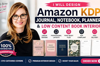 design amazon KDP journal notebook planner and low content book interior