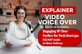 record high quality voice over for your saas explainer video and app demo