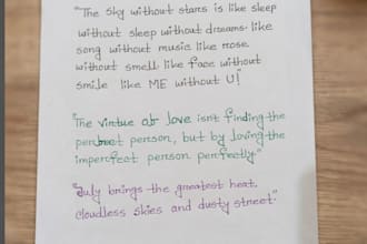 write anything with my beautiful handwriting