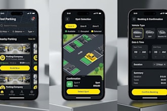 develop a smart car parking app with parking spot finder and car locator