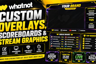 design custom whatnot overlays, scoreboards and stream graphics