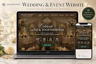 design a stunning squarespace event website for conference or party