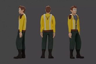 animate 3d psx character model, ps1 vtuber, low poly retro game character design