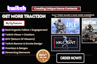 skyrocket your twitch live stream, boost live viewers organic channel engagement