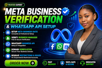verify meta business account, fix business manager and whatsapp API