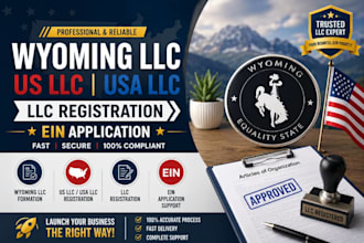 setup your wyoming llc, US llc, USA llc and help with ein application register