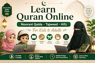teach quran, qaida, and tajweed online for kids and adults