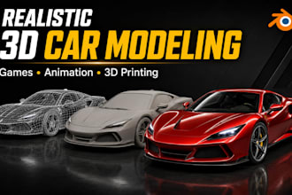 design 3d car modeling automotive 3d vehicle render low poly car for 3d printing