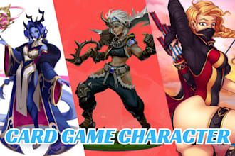 draw card game fantasy character illustration rpg game character illustration