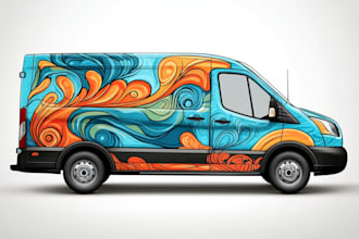 create a car wrap design and vehicle wrap design