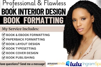 do book layout design, book typesetting, and interior book design for amazon kdp