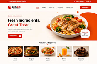 create a food and beverage brand website with online system