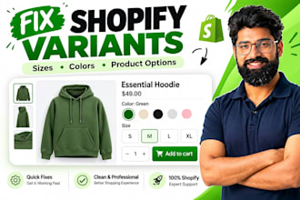 fix shopify product variants and set up collections
