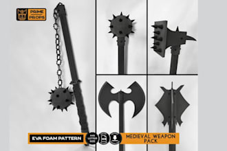 weapon pepakura cosplay weapon eva foam pattern foam prop template pepakura file