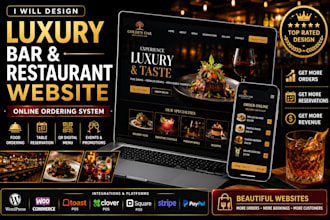 build luxury wordpress bar and restaurant website with online ordering system