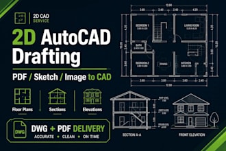 create 2d autocad drawings from sketches or pdfs