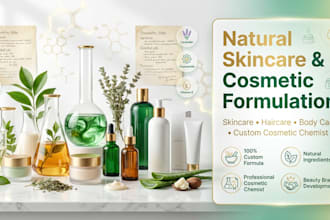 formulate natural skincare, haircare, body care products and cosmetic formulas