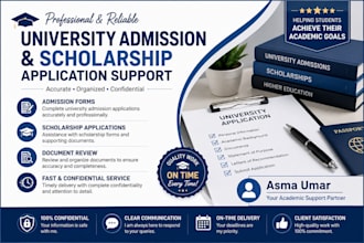 assist you with university admission and scholarship applications