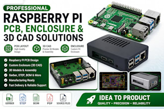 design raspberry pi pcb, enclosure, and 3d cad design