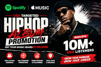 usa spotify music apple music album promotion hiphop promotion to 10m USA users
