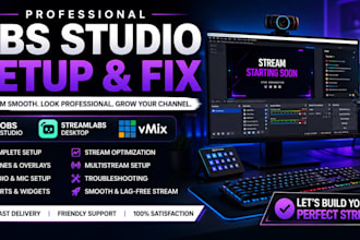 setup or fix obs studio, streamlabs and vmix for live streaming