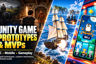develop a unity game prototype or mvp