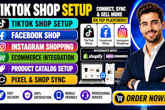 setup tik tok shop  facebook instagram shopping ecommerce website integration