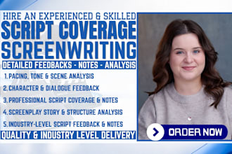industry script coverage, notes analysis feedback for screenplay or short film