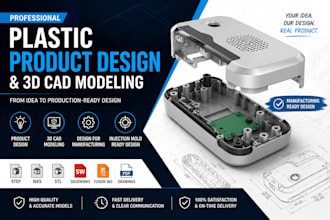design a plastic product and 3d cad model for injection molding