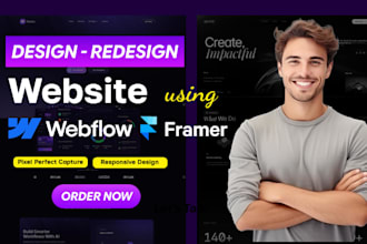 develop modern webflow or framer website or framer expert