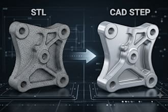 do reverse engineering 3d cad modeling, stl to cad step file product design