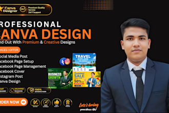 design professional canva social media posts, banners and thumbnails